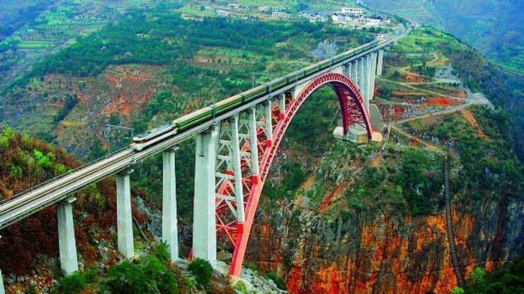 Beipanjiang River Railway Bridge is the world’s highest railway bridge Beipanjiang River Railway Bridge is the world’s highest railway bridge