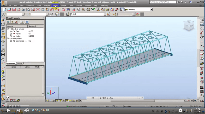Robot Structural Analysis Single Span Road Bridge