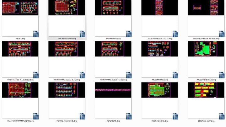 COMPLETE STEEL STRUCTURE DRAWING 2 STORY WITH LOADS AND REACTIONS and All CONNECTION DETAILS