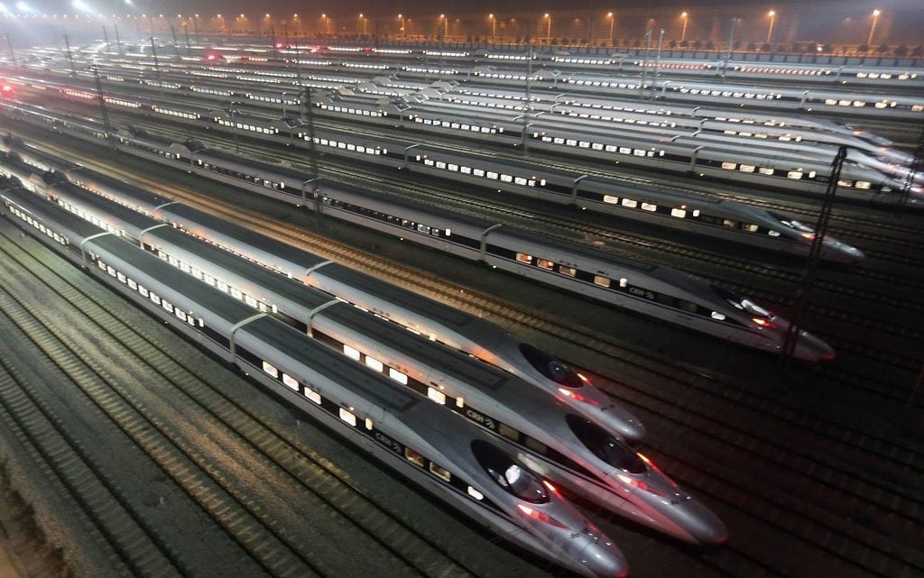 Why does it cost between $25-$39 million to construct a kilometer of high speed rail in the European Union?