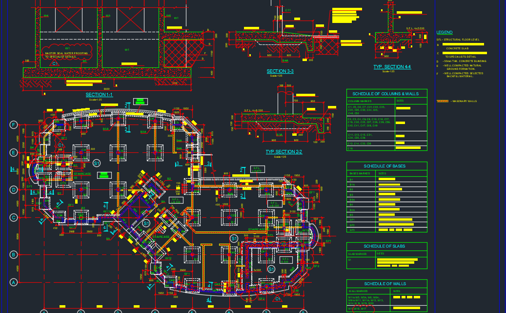 Detail of Raft Foundation Free DWG