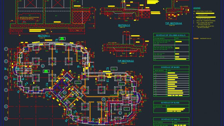 Detail of Raft Foundation Free DWG