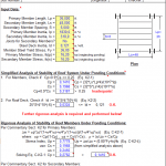 Analysis for Flat roof systems in structural steel spreadsheet