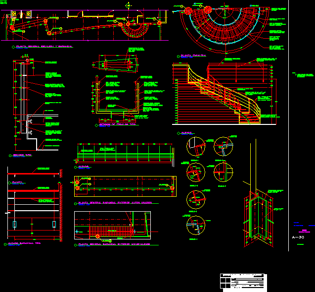 Circle stairway dwg template