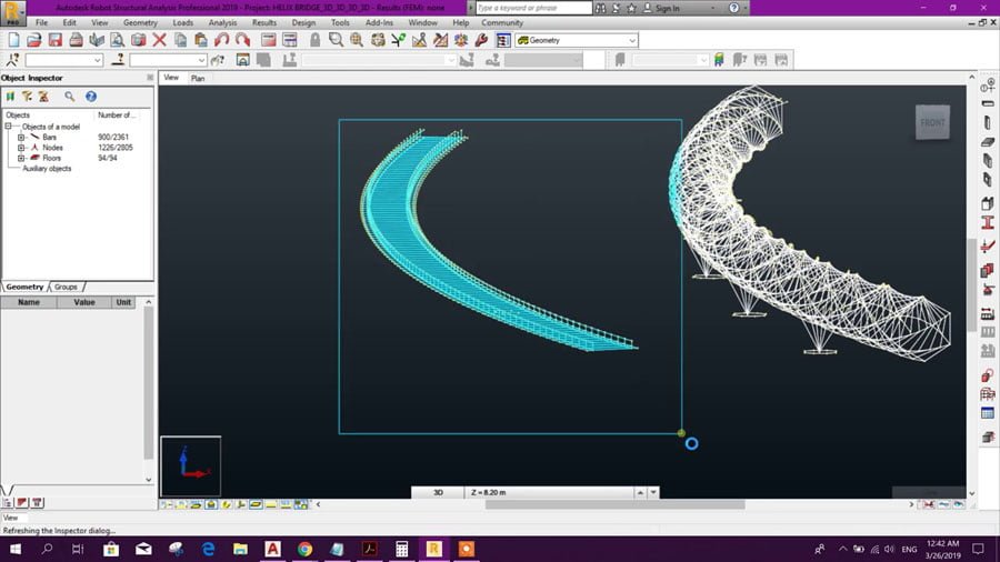 Helix Bridge Modeling in Robot Structural Analysis Using AutoCAD