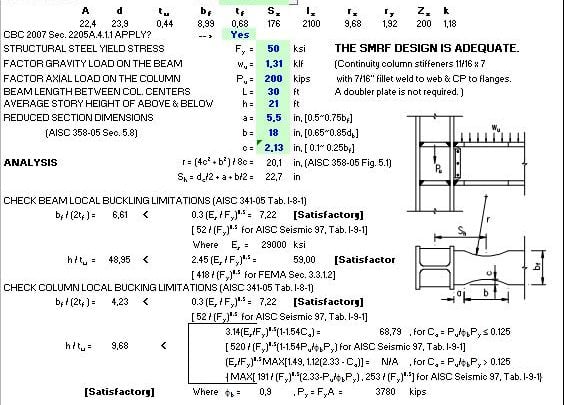 Steel Design Spreadsheet based on AISC