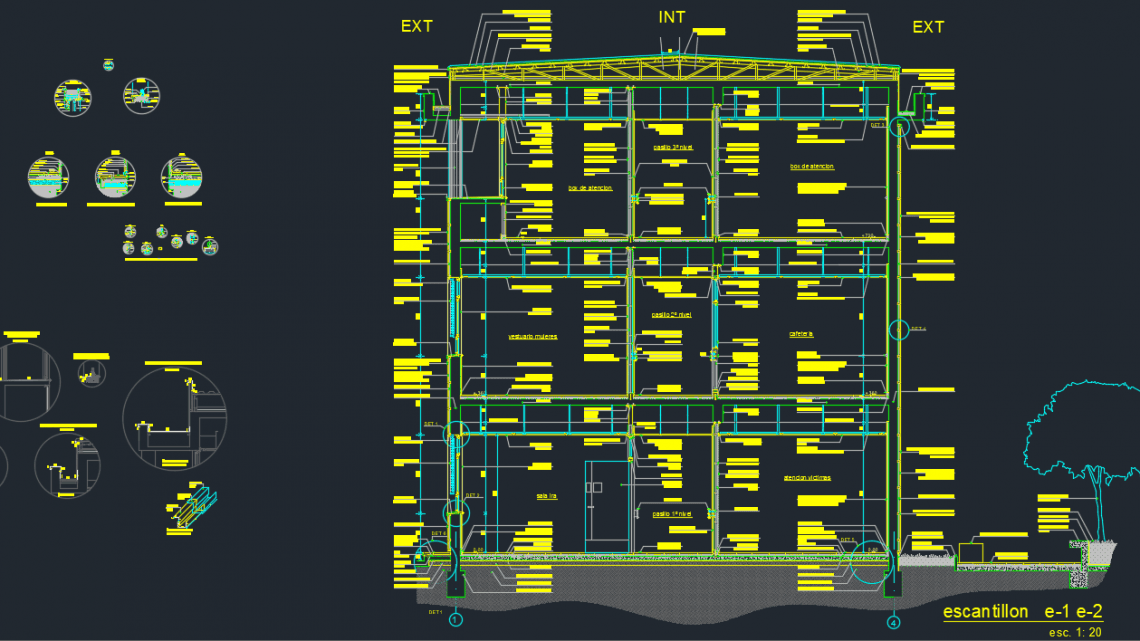 2 storey building, construction detail sections