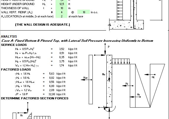 Basement Retaining Wall Design Spreadsheet