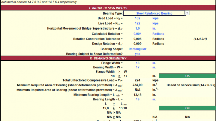 Bridge Bearing Design Method A Spreadsheet