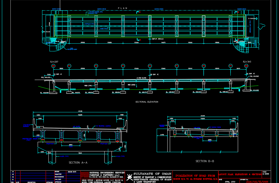 Bridge Elevations and Sections Free DWG