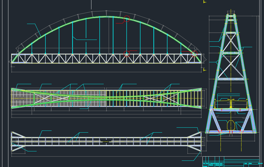 Bridge across a river free DWG