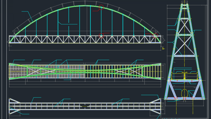 Bridge across a river free DWG