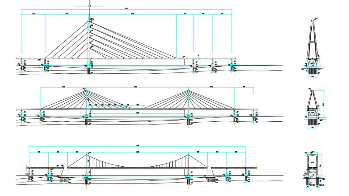 Cable-stayed Bridges free DWG