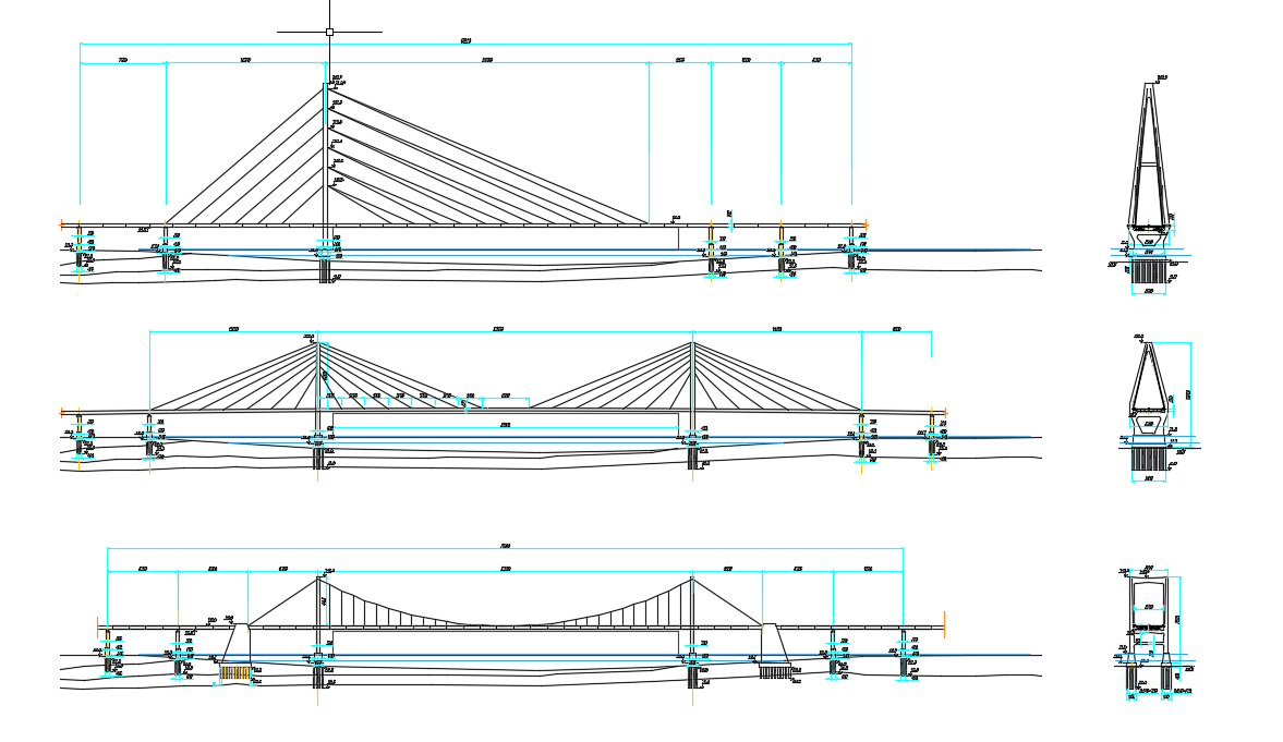 Cablestayed Bridges free DWG