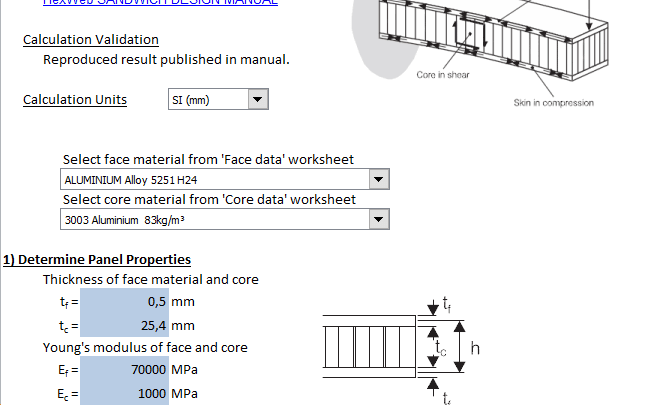 Light-weight Composite Beam Design Spreadsheet