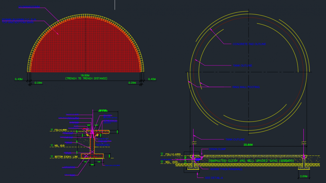 Concrete Tank Foundation Free Drawing