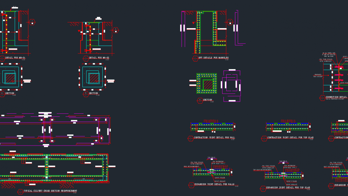 Culvert Layout and cross section reinforcement Free Drawing