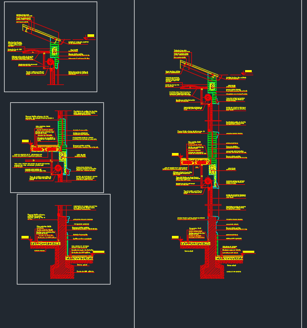 Facade in section view, details and specifications FREE DWG
