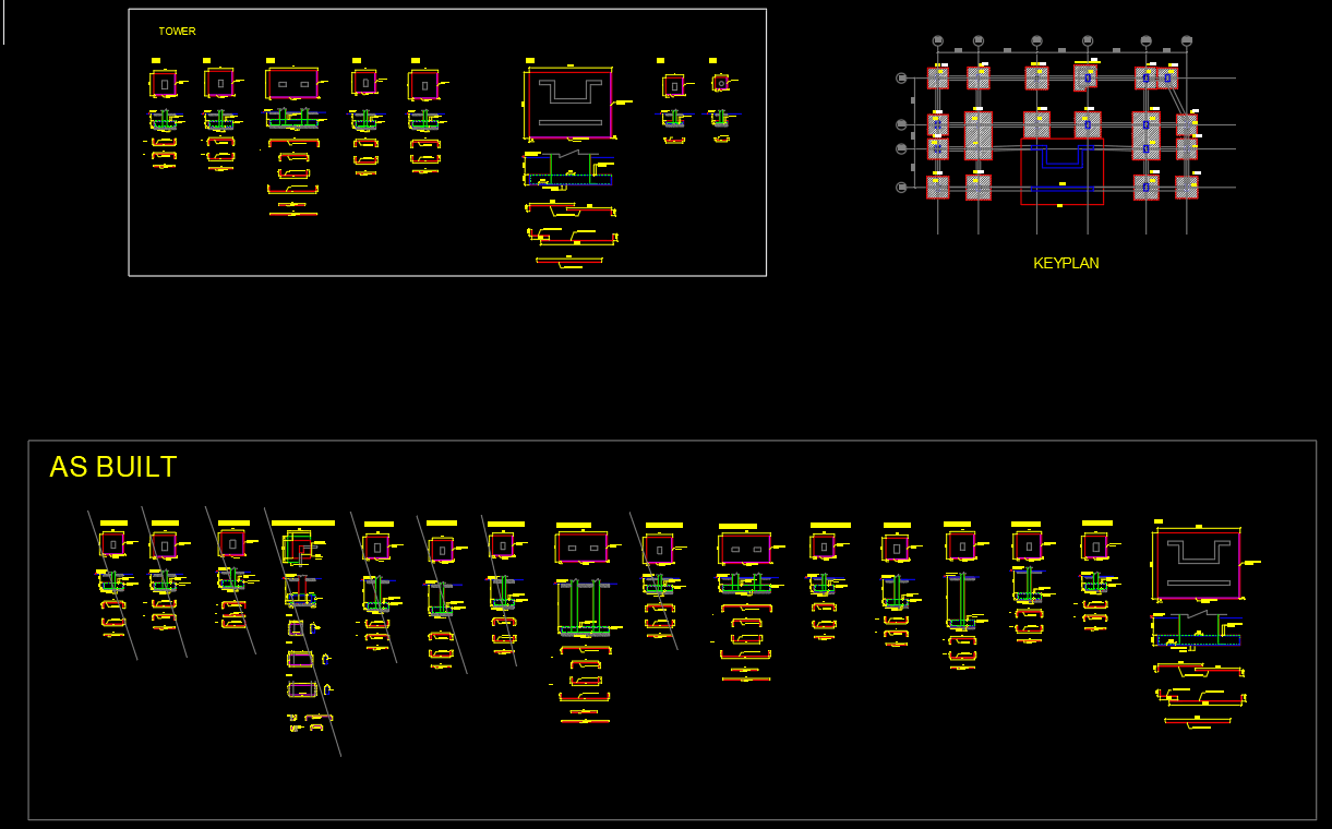 Foundation details template Free DWG