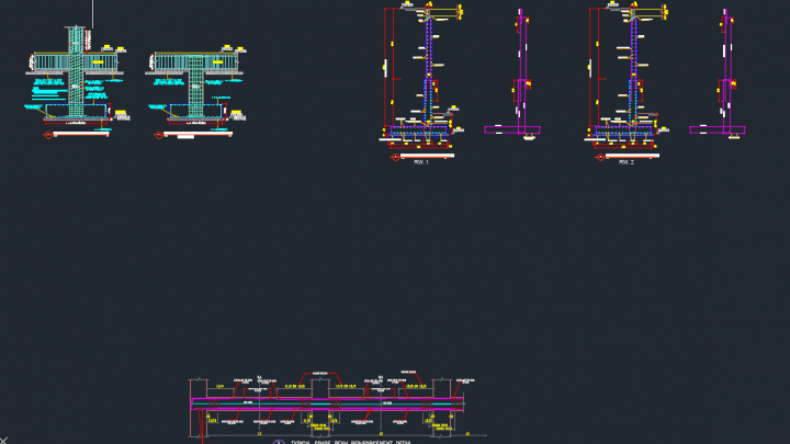 Grade beam and columns free dwg