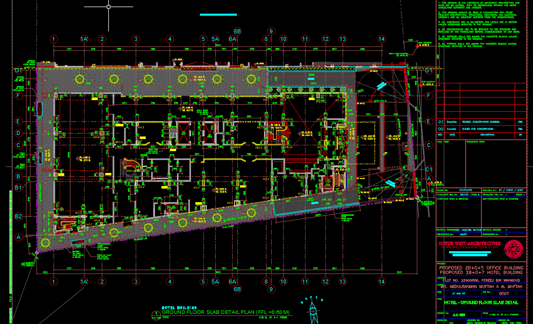 Hotel Ground Floor Slab Detail Free DWG