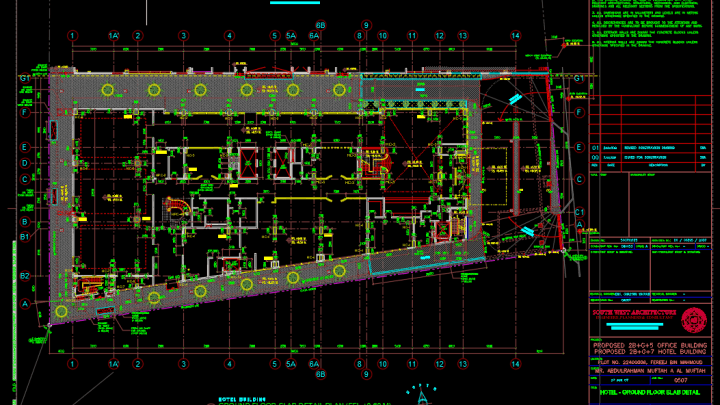 Hotel Ground Floor Slab Detail Free DWG