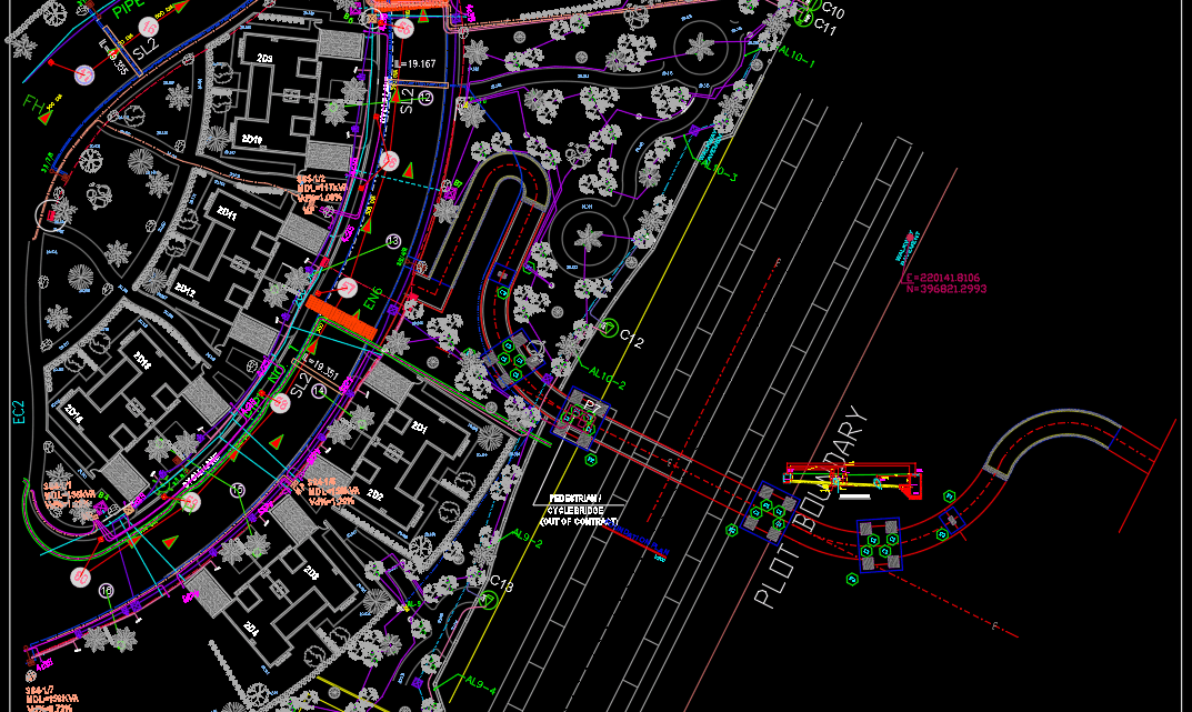 Pedestrian Bridge FREE DWG