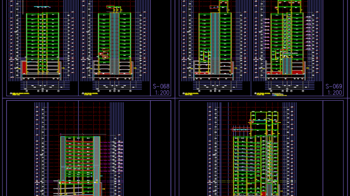 Podium framing elevation free drawing