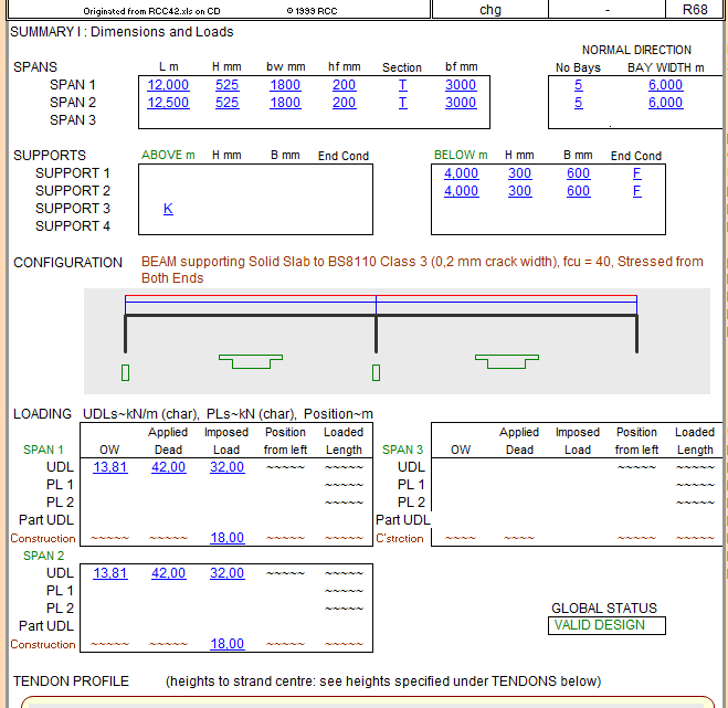 Post-Tensioned Analysis and Design Spreadsheet