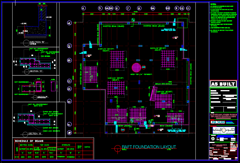 Raft Foundation Layout Free Drawing