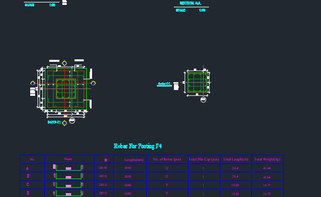 Rebar Foundation details Free Drawing