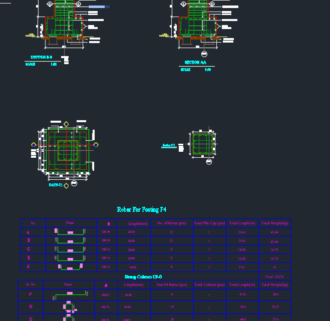 Rebar Foundation details Free Drawing