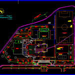 Resort site plan and drainage reflection Free drawing