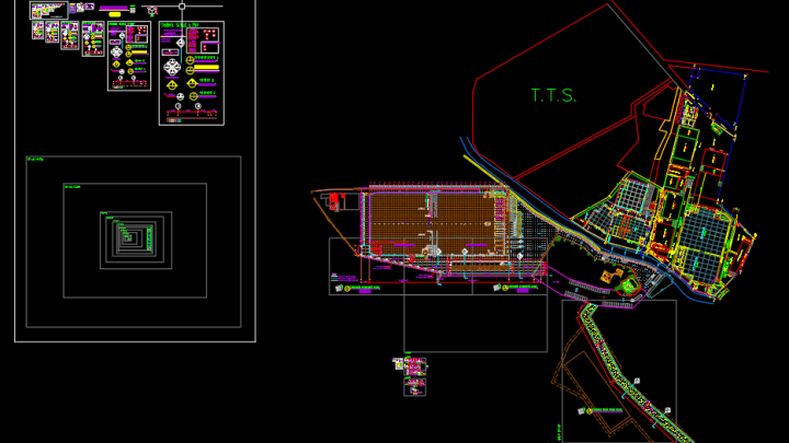 Road Layout Plan and cross section free DWG