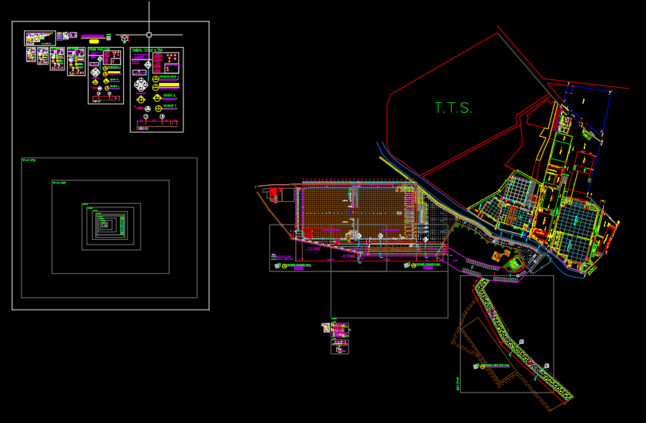 Road Layout Plan and cross section free DWG