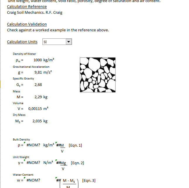 Simple Geotechnics Calculations spreadsheet