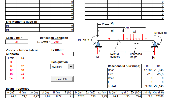 Steel Beam Calculation Note