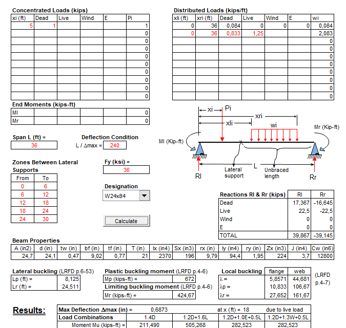 Steel Beam Calculation Note