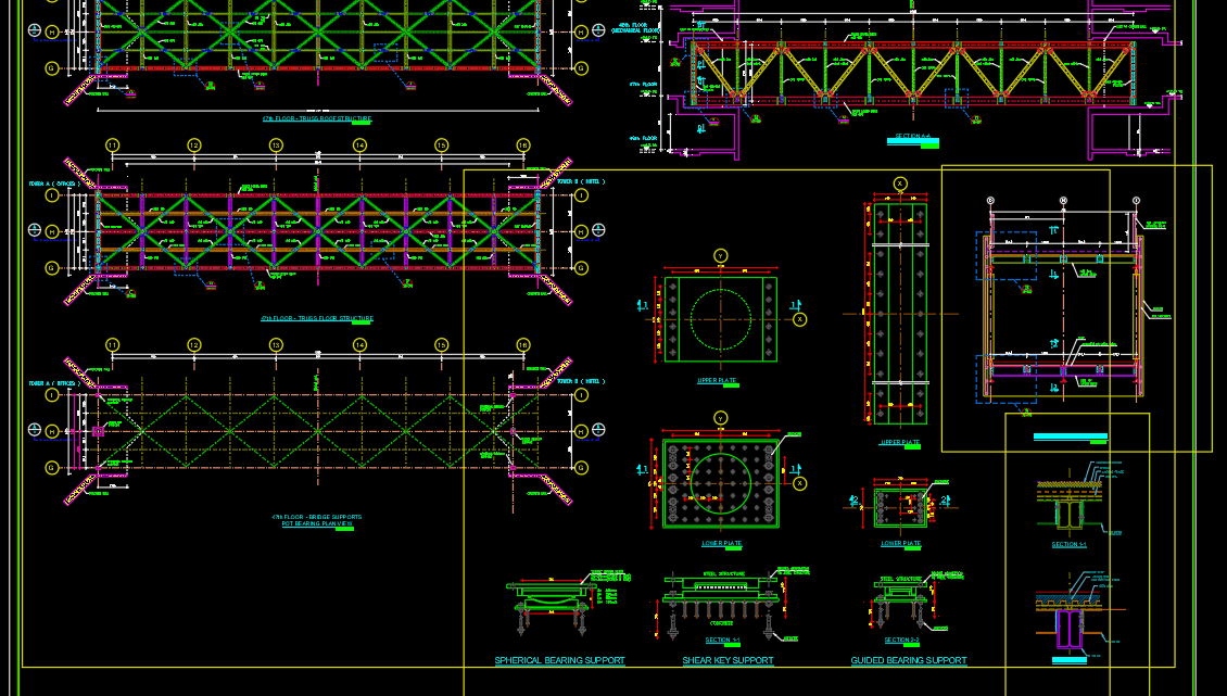 Steel Bridge details Free DWG