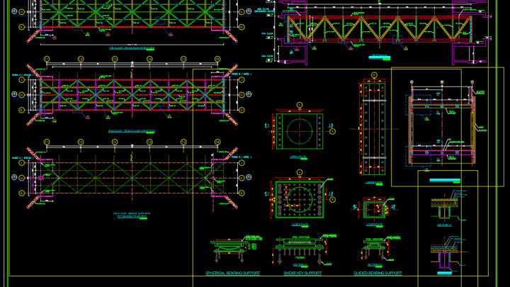 Steel Bridge details Free DWG