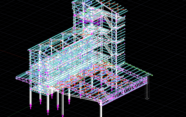Steel Building 3D Template Free DWG