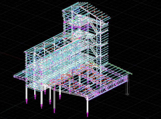 Steel Building 3D Template Free DWG