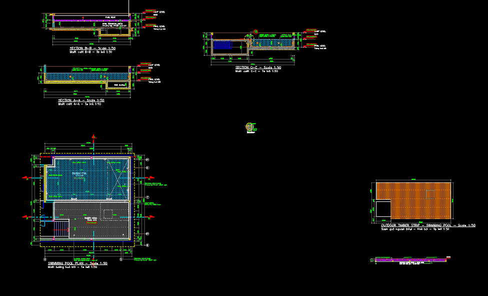 Swimming Pool Details free dwg