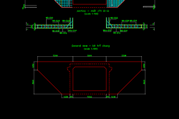 Wingwall of Culvert Free drawing