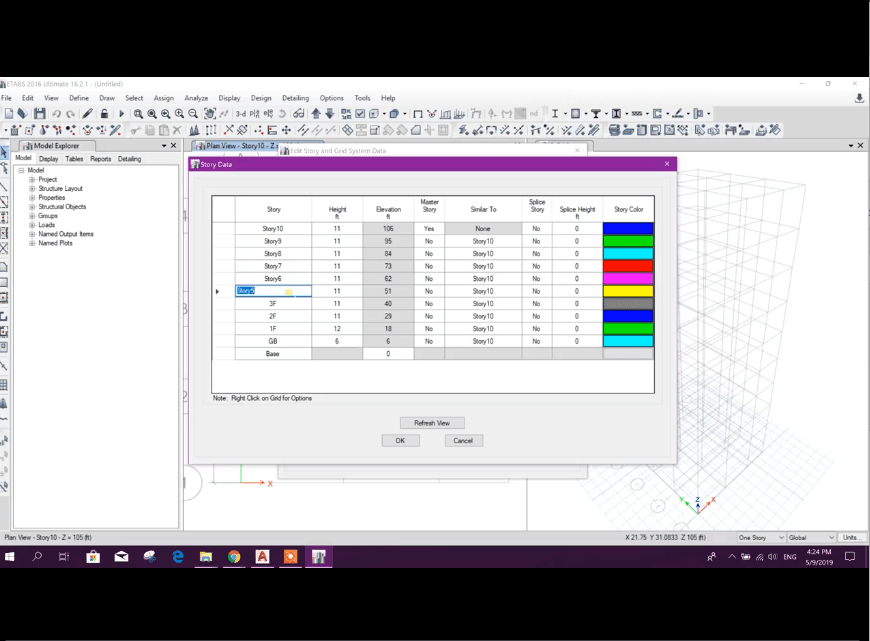 10 Storied Building Design in ETABS (Part 01)