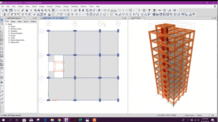 10 Storied Building Design in Etabs – (Part 04)