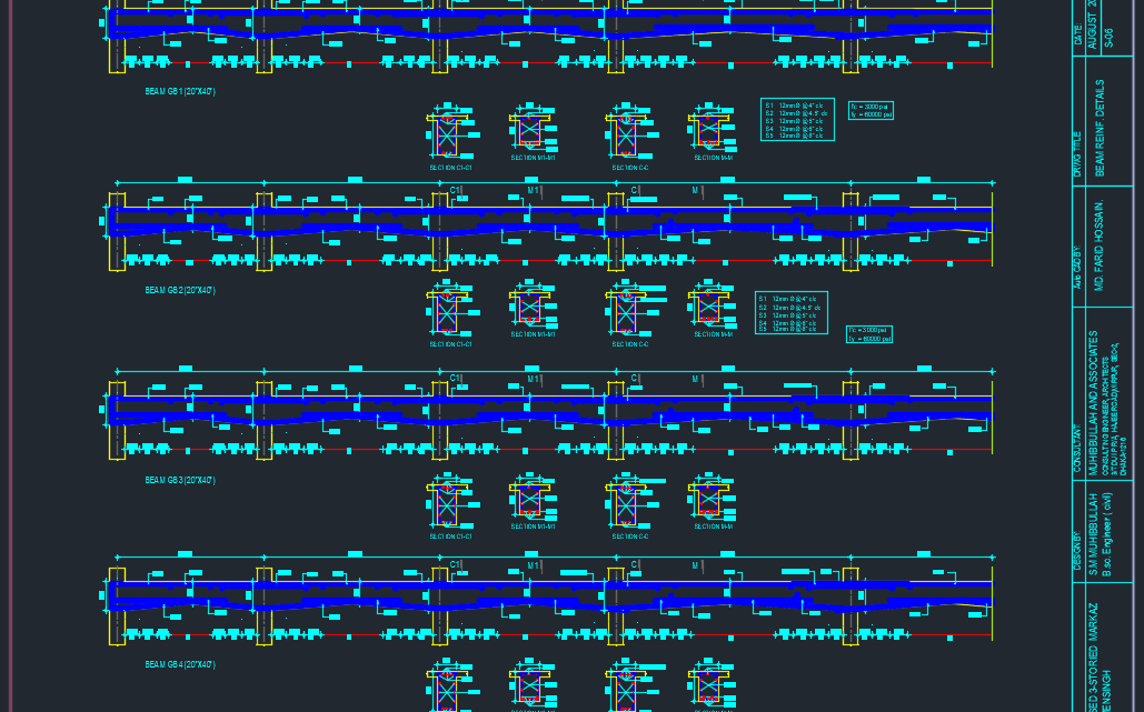 Beam Reinforcement Details Free DWG