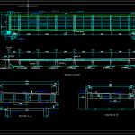 Bridge Layout Plan, Elevation and Cross section details Autocad Drawing