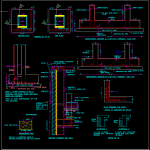 Combined Footing & RCC Wall Details Autocad Drawing