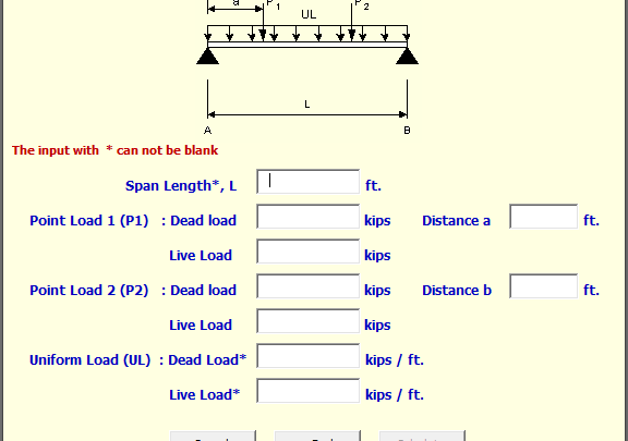 Computer Aided Design Beam Spreadsheet